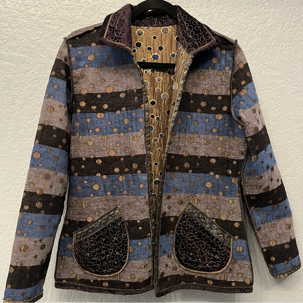 Yak Magik Women's Jacket Artsy Boho Eclectic patchwork Size S